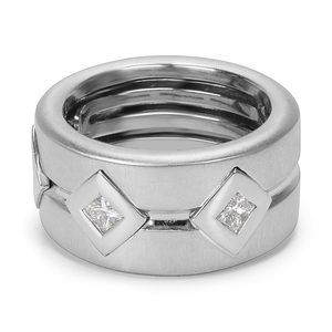 Princess Cut Diamond Band in 18K White Gold (0.50 CTW)